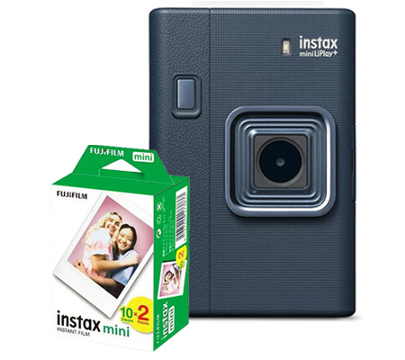 Fujifilm Instax Mini LiPlay+ Midnight Blue + Instax Mini Paper Twin Pack (20 Sheet)