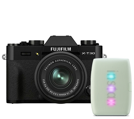 Fujifilm XT30 II kit 15-45mm Black Special Package with Instax Mini Link 3 Sage Green
