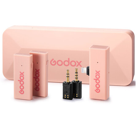 Godox MoveLink Mini LT Dual Wireless Microphone for Camera & iOS Device Cherry Pink