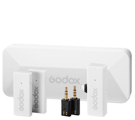 Godox MoveLink Mini LT Dual Wireless Microphone for Camera & iOS Device Cloud White