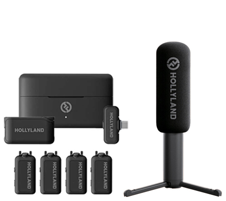 Hollyland Lark Max 2 Combo 4-Person Wireless Microphone + Hollyland Interview Adapter