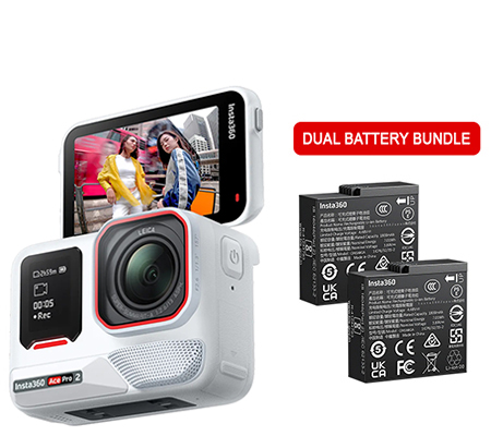 Insta360 Ace Pro 2 8K AI-Powered Action Camera Dual Battery Bundle Arctic White