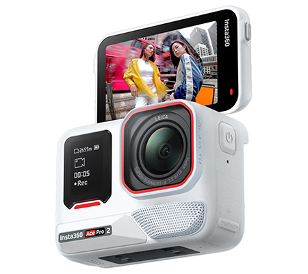 Insta360 Ace Pro 2 Arctic White Xplorer Bundle Silver Action Camera Single Battery