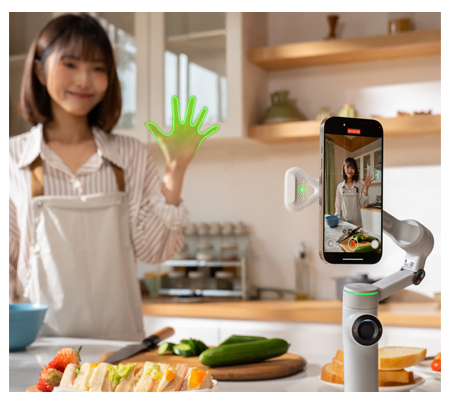 Insta360 Flow 2 Pro AI Tracker Bundle Smartphone Gimbal Stabilizer Stone Gray