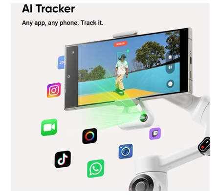 Insta360 Flow 2 AI Tracker Bundle Gimbal Stabillizer Stone Gray