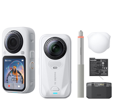 Insta360 X6 360° Action Camera Essentials Bundle Arctic White