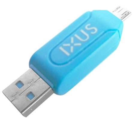 Card Reader IXUS OTG Micro USB Cyan
