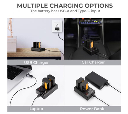 K&F Concept NP-FZ100 Dual Battery + Charger for Sony A7 III/ A7R III/ A7R IV/ A9/ A9 II