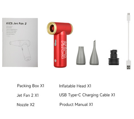 Kica Jet Fan 2 Turbo Fan Mini Portable Red
