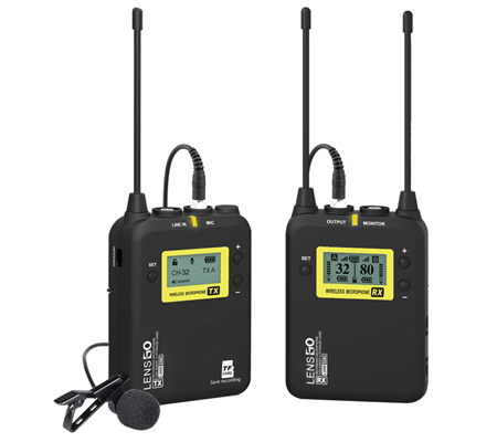 LensGo LWM-328C TX+RX Single Wireless Omni Lavalier Microphone System