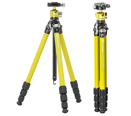 Leofoto LY-224C + LH-25 Carbon Fiber Tripod Camera with Ball Head Yellow