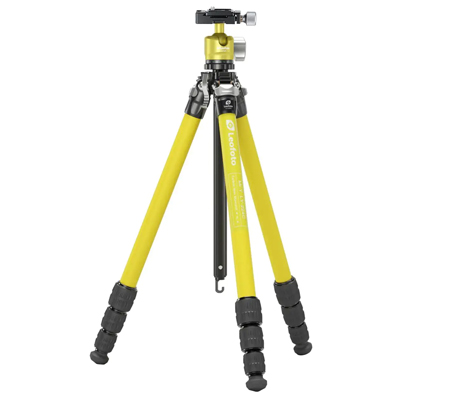Leofoto LY-224C + LH-25 Carbon Fiber Tripod Camera with Ball Head Yellow