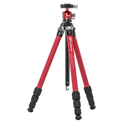 Leofoto LY-224C + LH-25 Carbon Fiber Tripod Camera with Ball Head Red