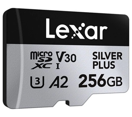Lexar Micro SDXC 256GB Silver Plus UHS-I V30 (Read 205MB/s and Write 150MB/s)