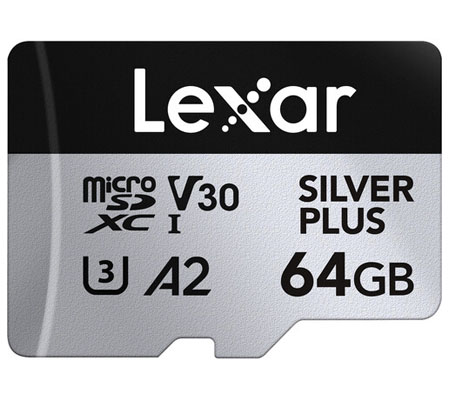 Lexar Micro SDXC 64GB Silver Plus UHS-I V30 (Read 205MB/s and Write 100MB/s)