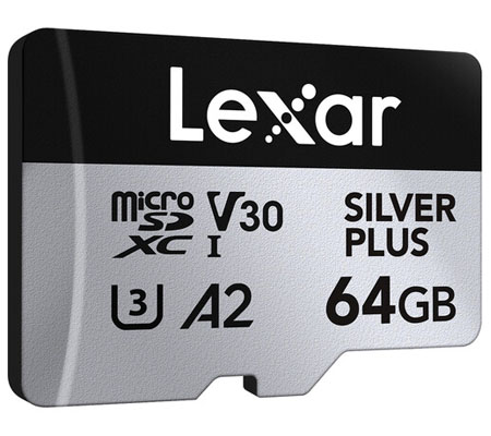 Lexar Micro SDXC 64GB Silver Plus UHS-I V30 (Read 205MB/s and Write 100MB/s)