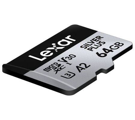 Lexar Micro SDXC 64GB Silver Plus UHS-I V30 (Read 205MB/s and Write 100MB/s)