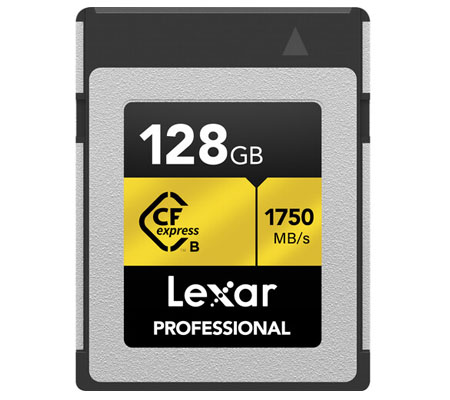 Lexar CFexpress Type B 128GB Professional Card Gold (Read 1750MB/s and Write 1500MB/s)