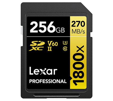 Lexar SDXC 256GB Professional 1800x UHS-II V60 (Read 270MB/s and Write 180MB/s)