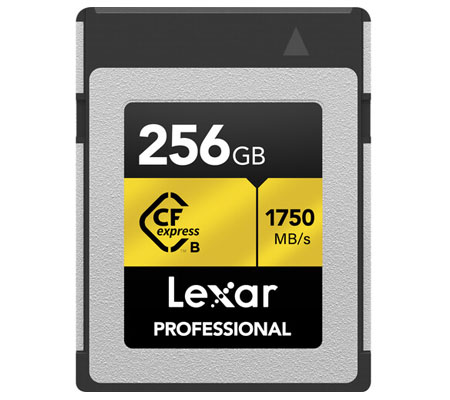 Lexar CFexpress Type B 256GB Professional Card Gold (Read 1750MB/s and Write 1500MB/s)