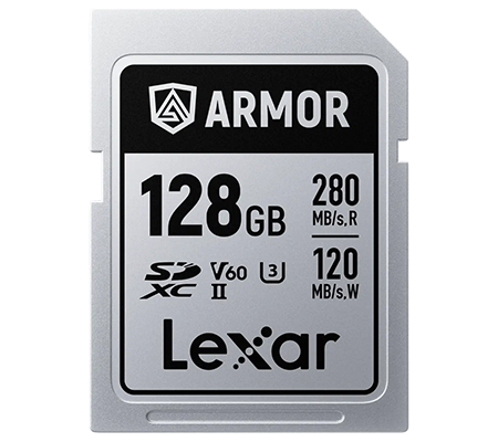 Lexar SDXC 128GB ARMOR SILVER PRO UHS-II V60 (Read 280MB/s and Write 120MB/s)