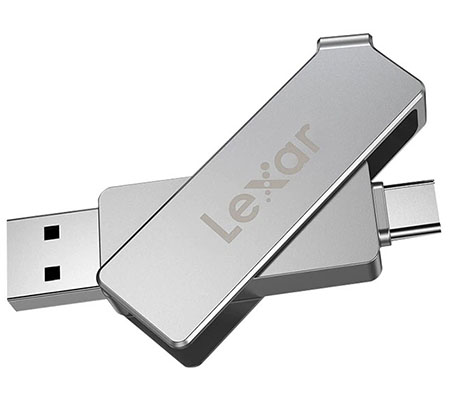 Lexar 64GB JumpDrive Dual Drive D30c OTG USB 3.1 Type-C
