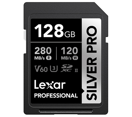 Lexar SDXC 128GB Professional Silver PRO UHS-II V60 (Read 280MB/s and Write 120MB/s)