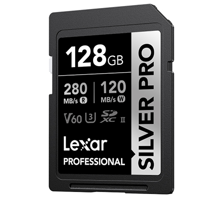 Lexar SDXC 128GB Professional Silver PRO UHS-II V60 (Read 280MB/s and Write 120MB/s)
