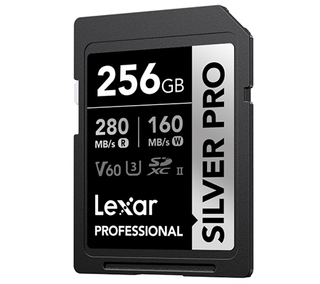 Lexar SDXC 256GB Professional Silver PRO UHS-II V60 (Read 280MB/s and Write 160MB/s)