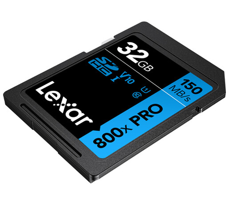 Lexar SDHC 32GB High-Performance 800x PRO UHS-I V10 (Read 150MB/s and Write 45MB/s)