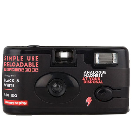 Lomography Simple Use Reloadable Film Camera Black and White