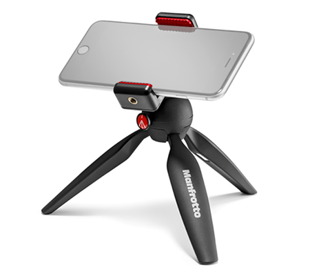 Manfrotto Pixi Mini Table Top Tripod with Smartphone Clamp MKPIXICLAMP-BK