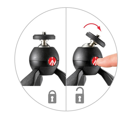 Manfrotto Pixi Mini Table Top Tripod with Smartphone Clamp MKPIXICLAMP-BK