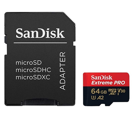 SanDisk Micro SDXC Extreme Pro 64GB UHS-I V30 (Read 200MB/s and Write 90MB/s)