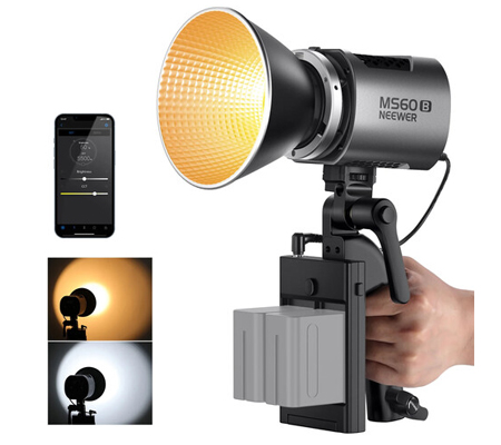 Neewer MS60B Bi-color LED Video Light Handheld Spotlight