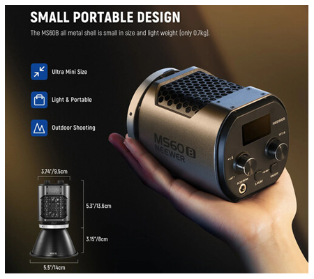 Neewer MS60B Bi-color LED Video Light Handheld Spotlight