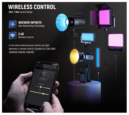 Neewer MS60B Bi-color LED Video Light Handheld Spotlight