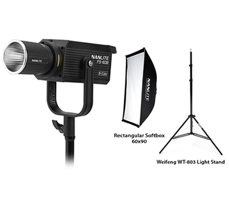 Nanlite FS-60B Bundling with Rectangle Softbox 60x90cm + Weifeng WT-803 Light Stand