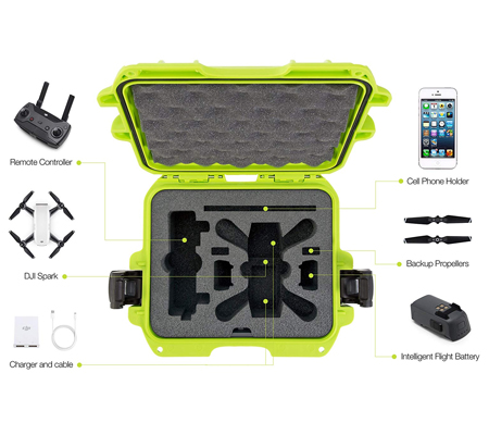 Nanuk 905 - Spark2  Waterproof Hard Case for DJI Spark (Lime)