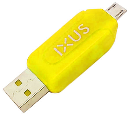 Card Reader IXUS OTG Micro USB Yellow