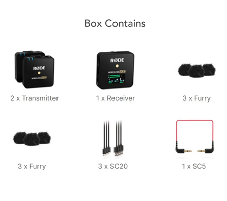 Rode Wireless GO II Compact Microphone System with 2x Tx & 1x Rx WIGOII