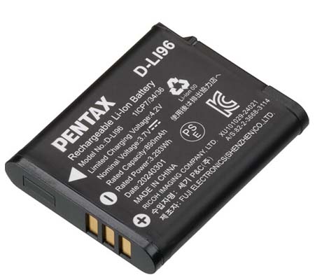 Ricoh Pentax D-LI96 Rechargeable Lithium-Ion Battery for Pentax WG-1000