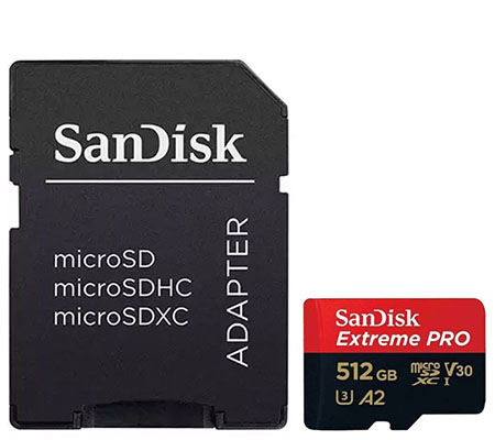 Sandisk Micro SDXC Extreme Pro 512GB UHS-1 U3 V30 (Read 200MB/s and Write 140MB/s)