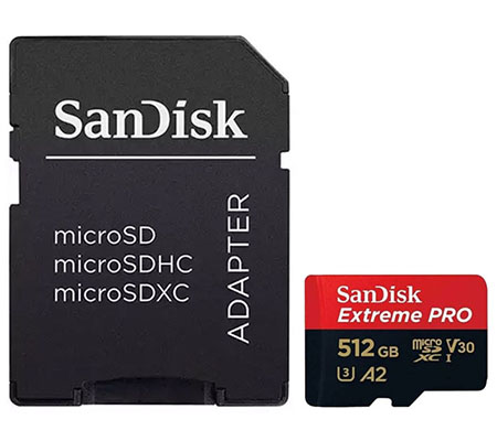 Sandisk Micro SDXC Extreme Pro 512GB UHS-1 U3 V30 (Read 200MB/s and Write 140MB/s)