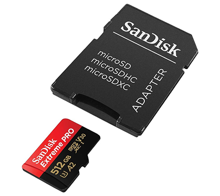 Sandisk Micro SDXC Extreme Pro 512GB UHS-1 U3 V30 (Read 200MB/s and Write 140MB/s)