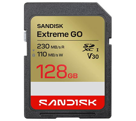 SanDisk SDXC Extreme GO 128GB UHS-I (Read 230MB/s and Write 110MB/s)