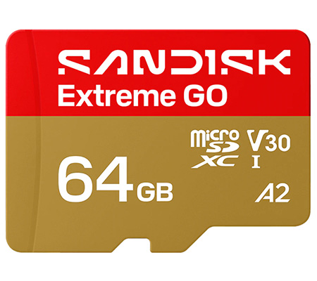 Sandisk Micro SDXC Extreme GO 64GB UHS-I U3 V30 (Read 170MB/s and Write 80MB/s)