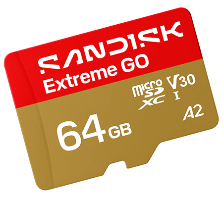 Sandisk Micro SDXC Extreme GO 64GB UHS-I U3 V30 (Read 170MB/s and Write 80MB/s)