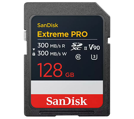 SanDisk SDXC Extreme Pro 128GB UHS-II V90 (Read 300MB/s and Write 300MB/s)