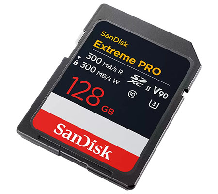 SanDisk SDXC Extreme Pro 128GB UHS-II V90 (Read 300MB/s and Write 300MB/s)